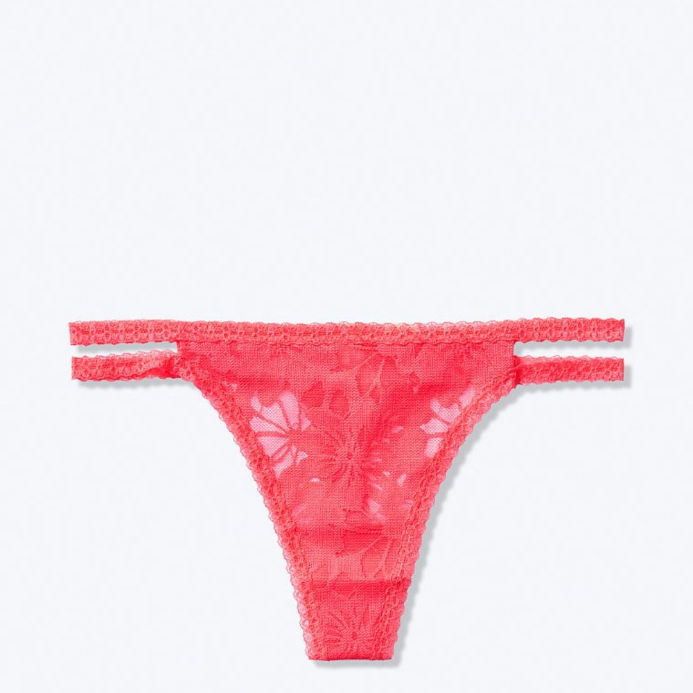NEW Victoria's Secret PINK Lace Thong Panty Small